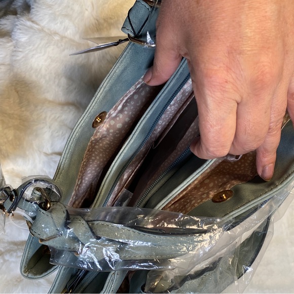 VR NYC green faux suede bag new women - Picture 5 of 5